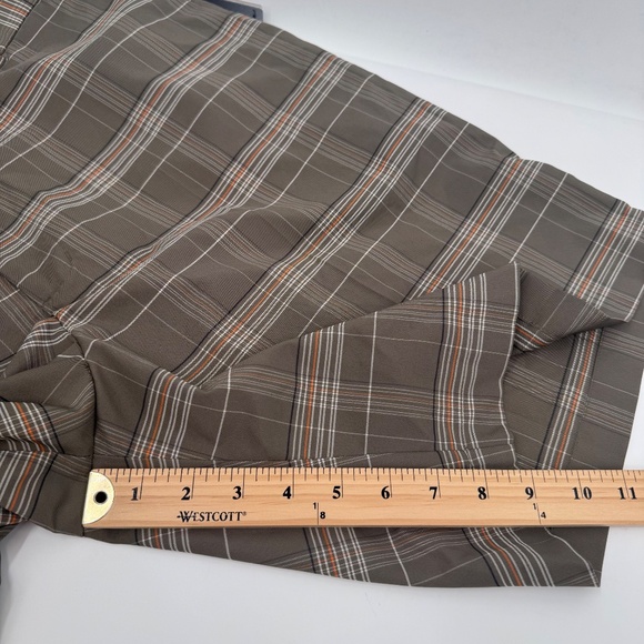 Walter Hagen Shorts Men 40 NEW Brown Plaid Golf Performance Flat Front Stretch - Picture 11 of 12